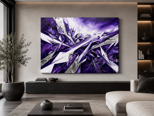 Violet Momentum – Purple Abstract Canvas Wall Art