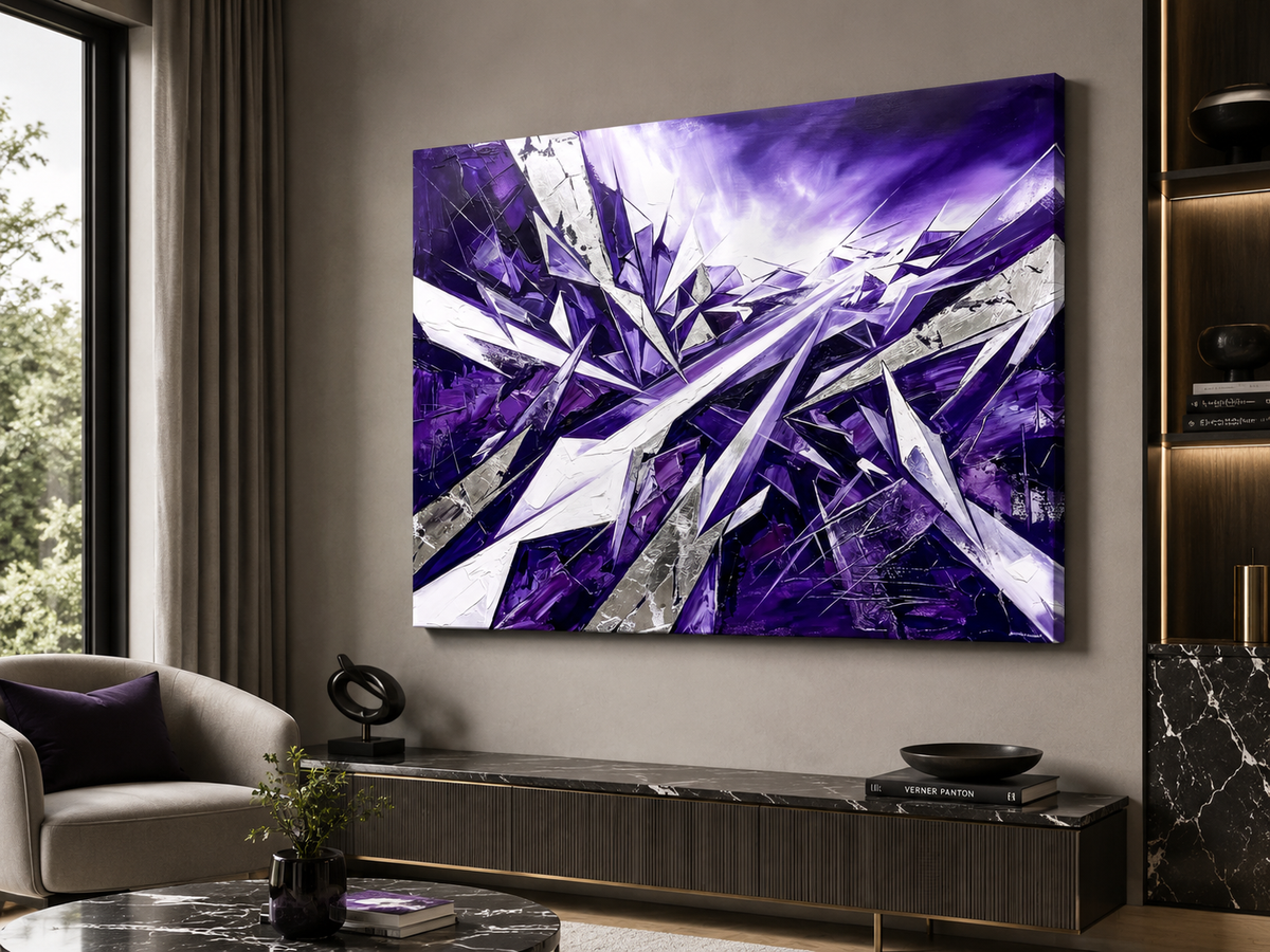 Violet Momentum – Purple Abstract Canvas Wall Art
