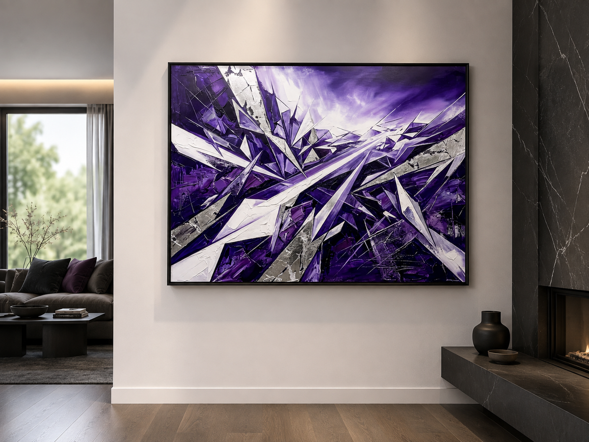 Violet Momentum – Purple Abstract Canvas Wall Art