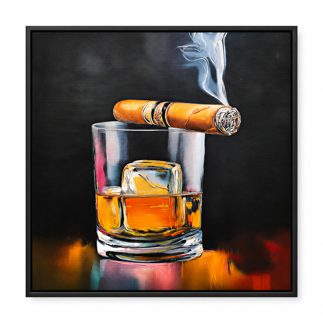Whiskey & Smoke II | Canvas Print | Luxury Still Life Wall Art