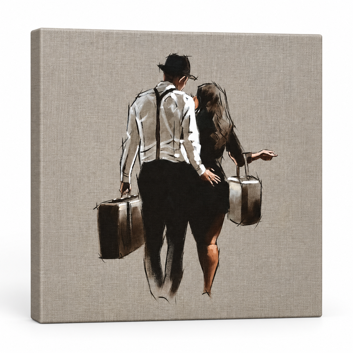 Elope | Canvas Print | Romantic Couple Figurative Wall Art