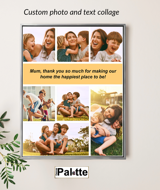 Sample or custom photo and text collage at CanvasPalette.com. mother's day gifts
