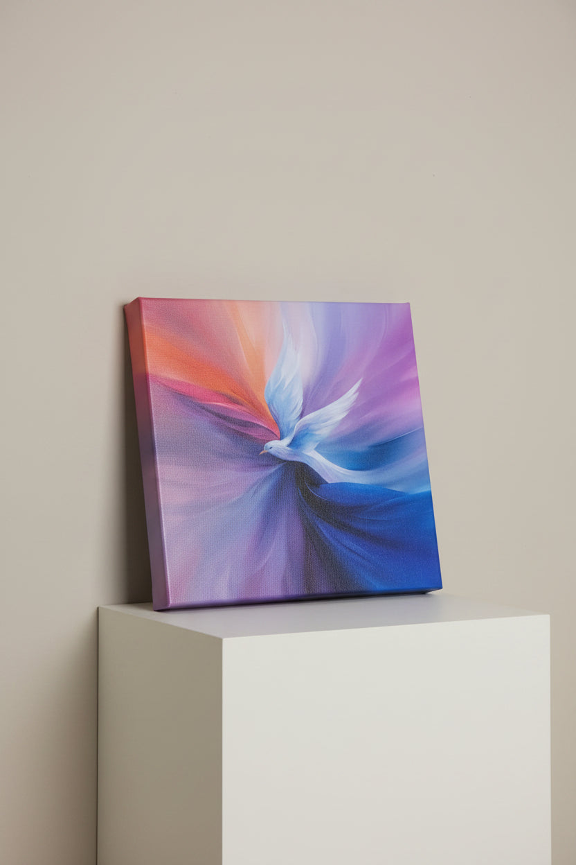Rainbow Dove 12in x 12in Ready to Hang Wall Art