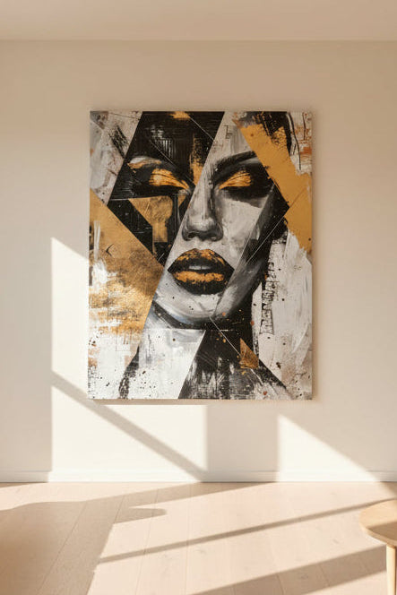 Portrait in gold  48in x 36in Gold Finish Wall Art