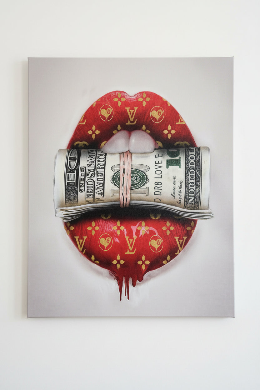 Luis Vuitton Lips Wall Art 16in x 20in Sparkling Varnish