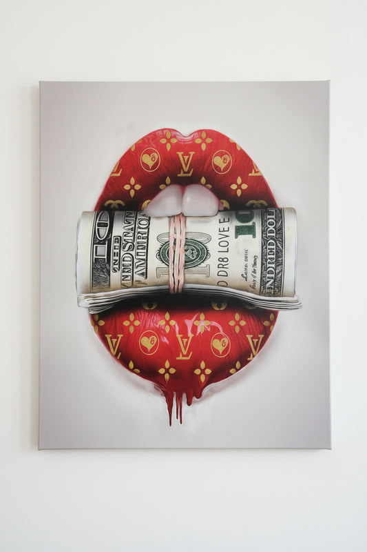Luis Vuitton Lips Wall Art 16in x 20in Sparkling Varnish