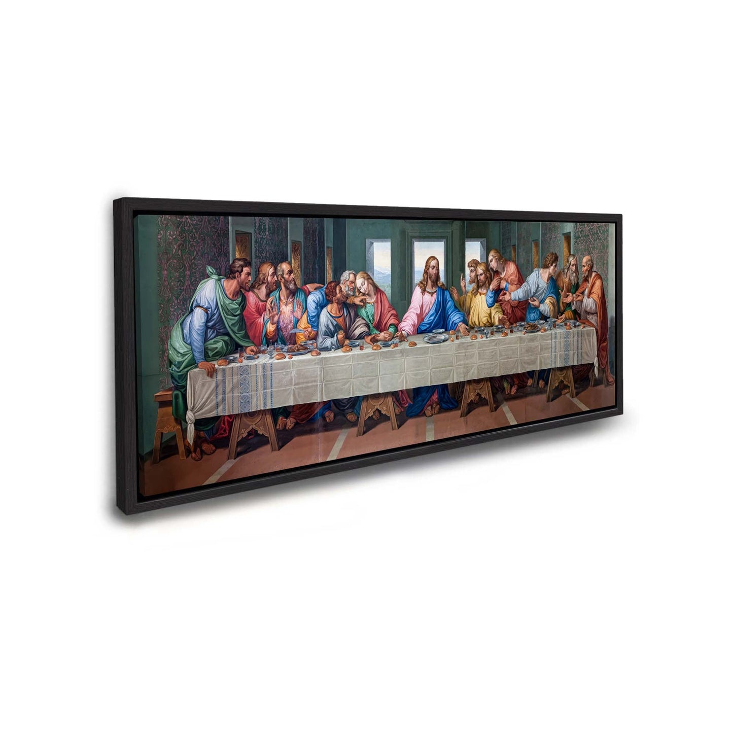 Last Supper Wall Art in Black Floating Frame