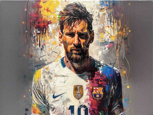 LIONEL MESSI 16''x 12 '' Fine Art Canvas Print Ready to hang