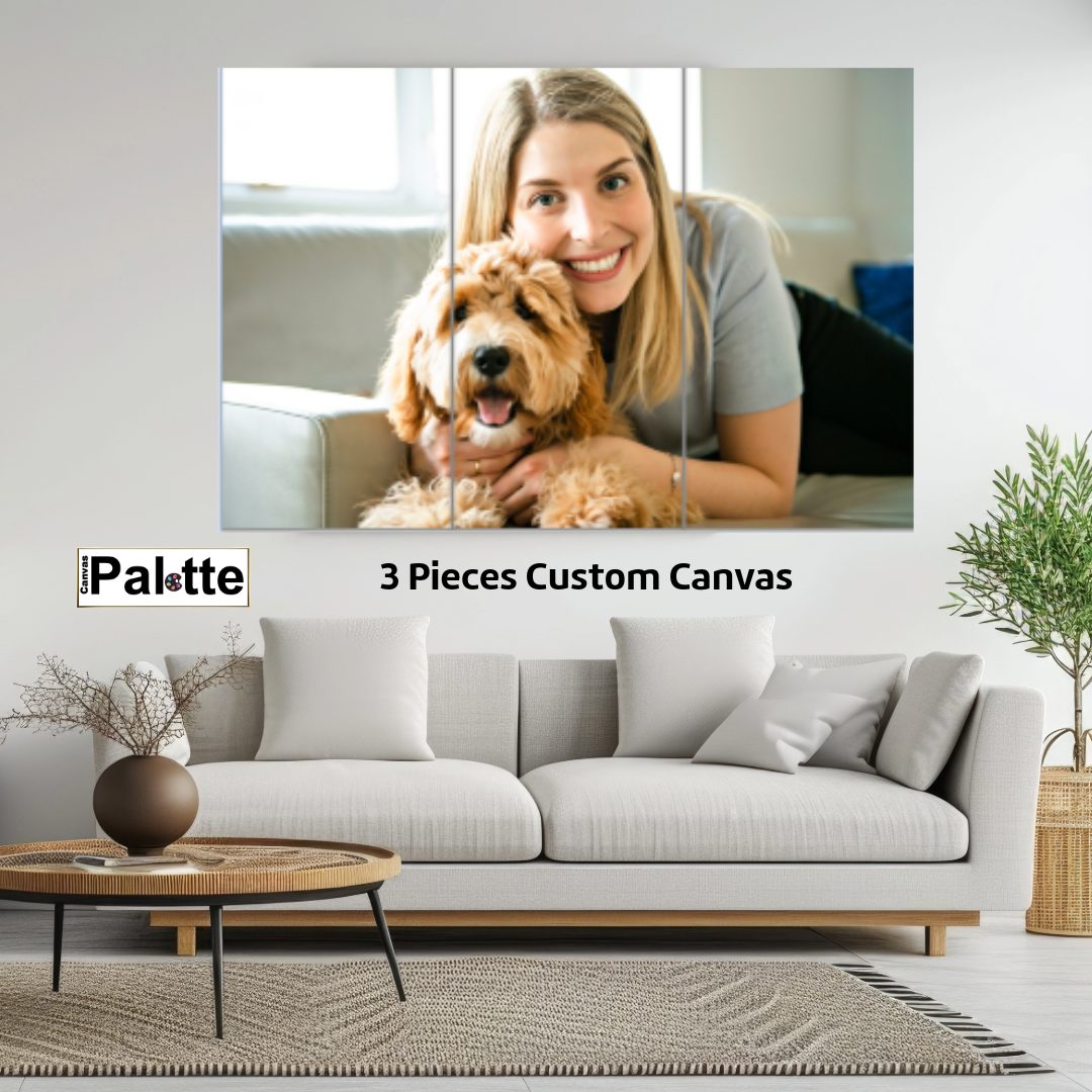 3-panel canvas print set Dog Mom