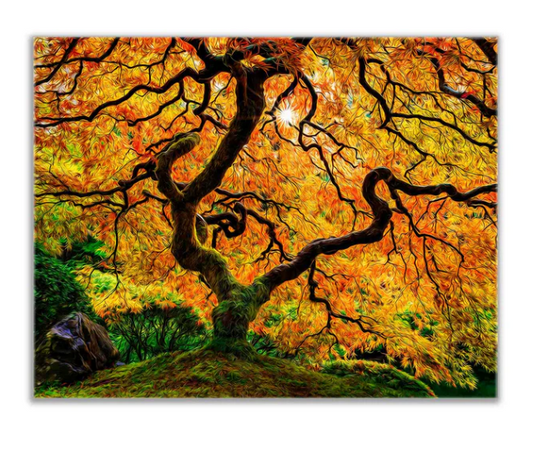 Fall 14 " x 11 " Varnished wall canvas