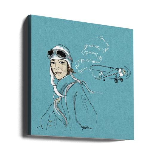 Amelia Earhart by Christina Heitmann — gallery-wrapped canvas angled view