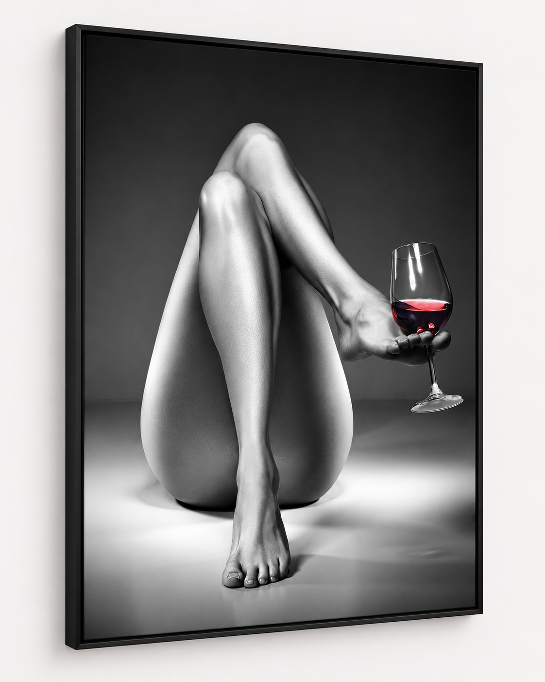 A Fine Balance | Figurative Canvas Print | Black & White Wine Wall Art