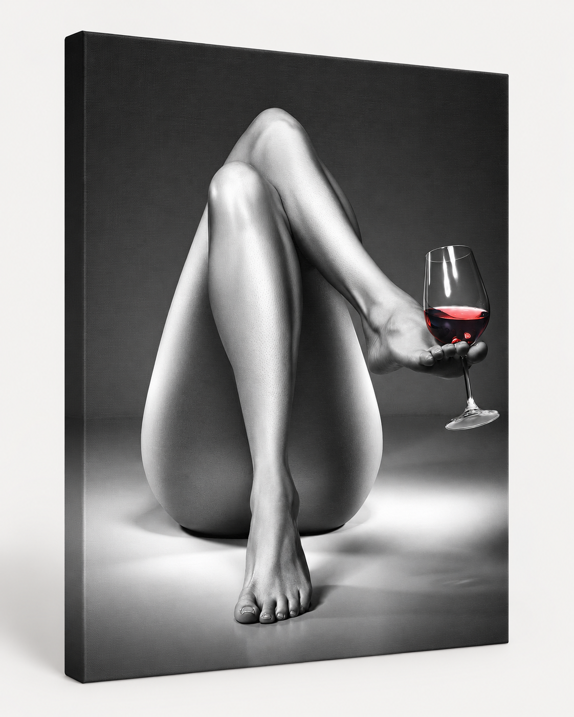 A Fine Balance | Figurative Canvas Print | Black & White Wine Wall Art