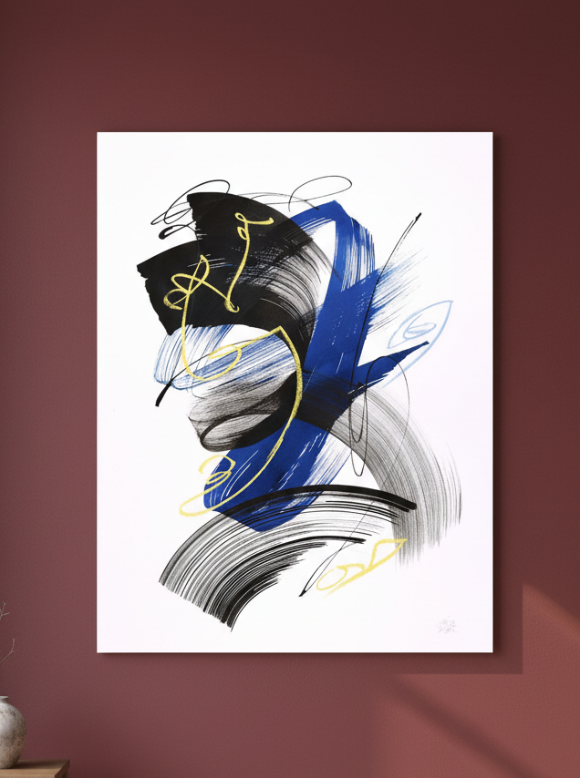 Mette Rix "Dynamic Abstraction" Series Wall Art 11in x 14in Canvas Print