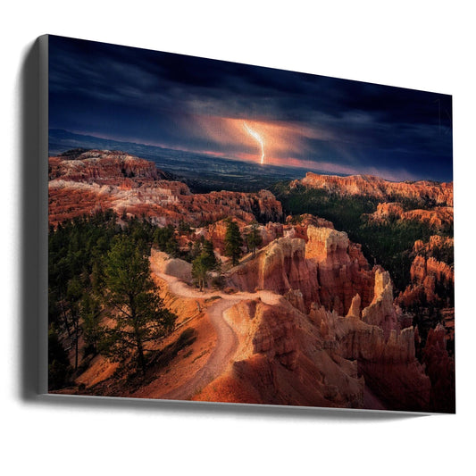  Lightning over Bryce Canyon Wall Artwork Gallery Wrapped (Ready to Hang)