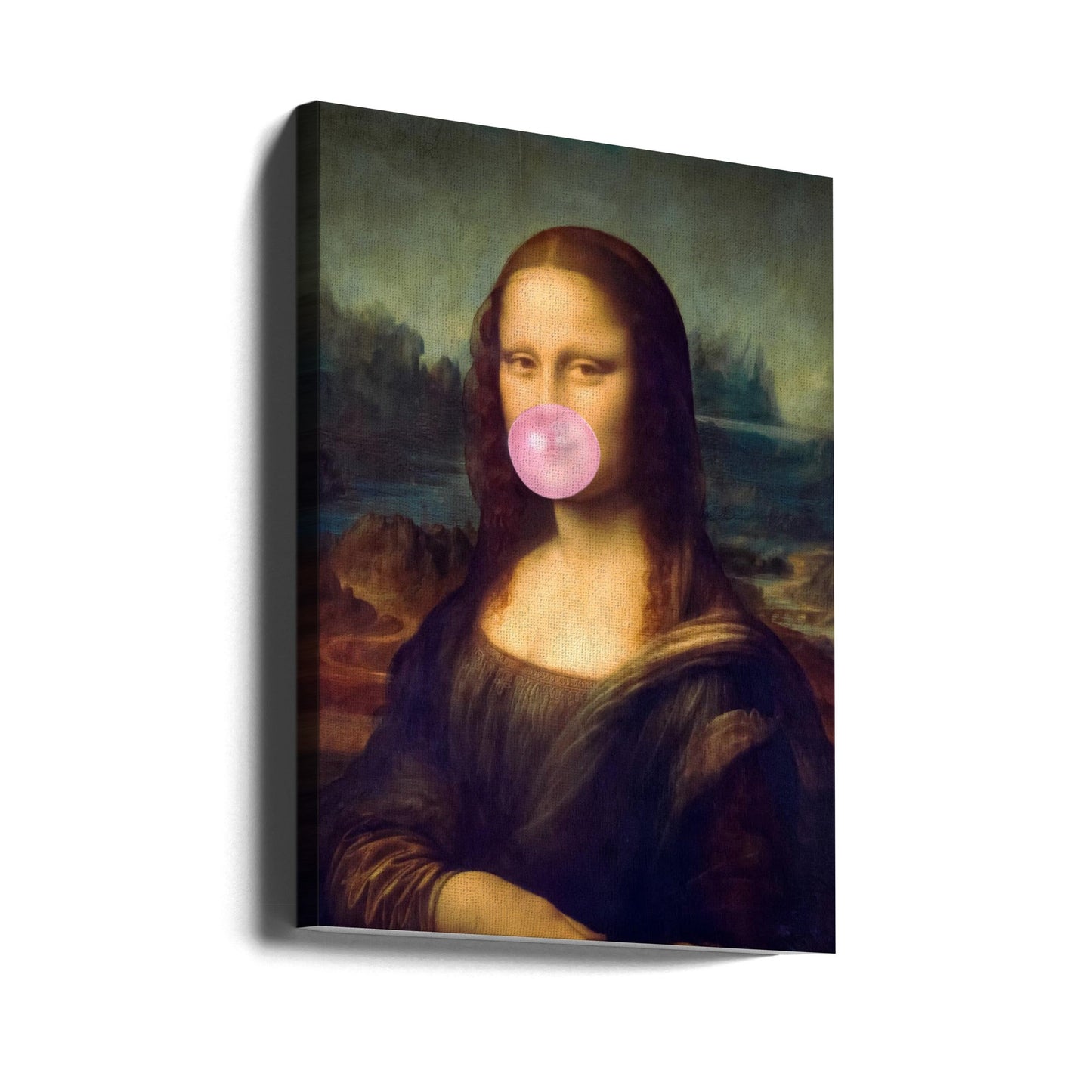 Wall art Mona Lisa Bubble Gum Canvas Print 36 " x 48 "