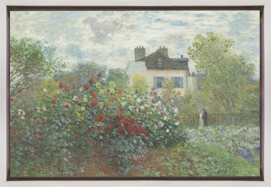  The Artist's Garden In Argenteuil, a Corner of the Garden With Dahlias (1873) Wall Artwork In Black Floating Frame