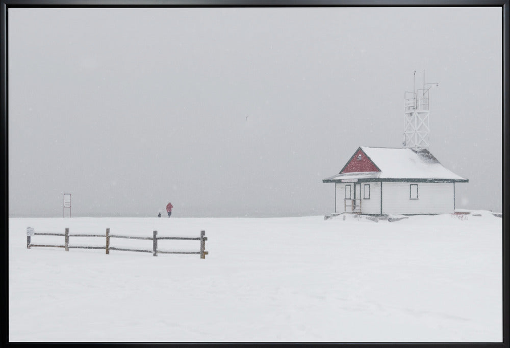 Guild House on the beach I-Wall Art In White Floating Frame-36X24inches