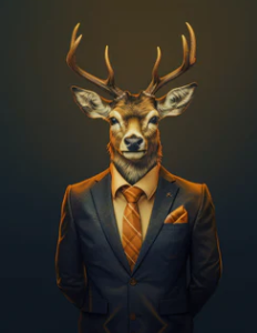 chief deer Modern Wildlife 24"x 36" Canvas Wall Art