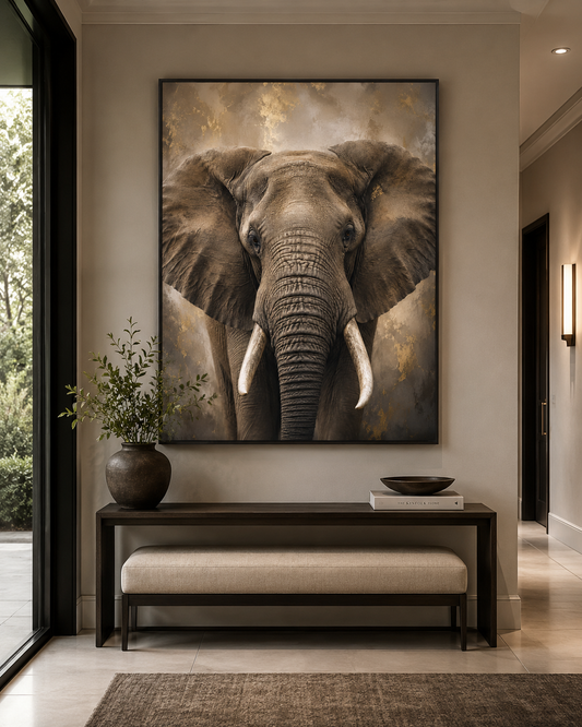 Majestic Presence – Elephant Portrait Canvas Wall Art