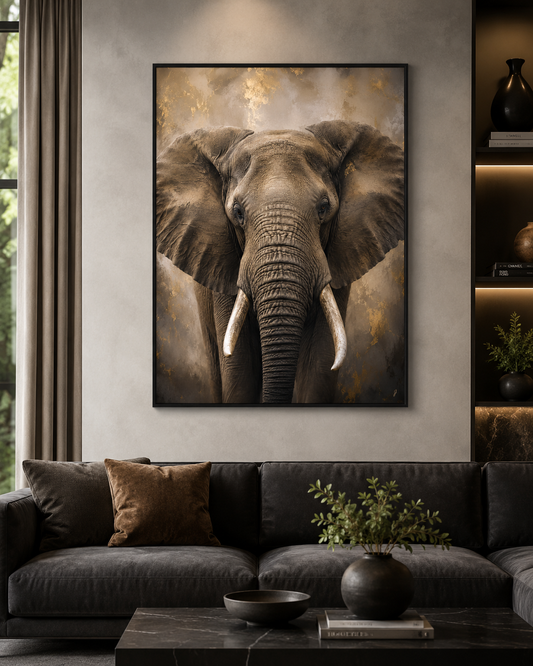 Majestic Presence – Elephant Portrait Canvas Wall Art