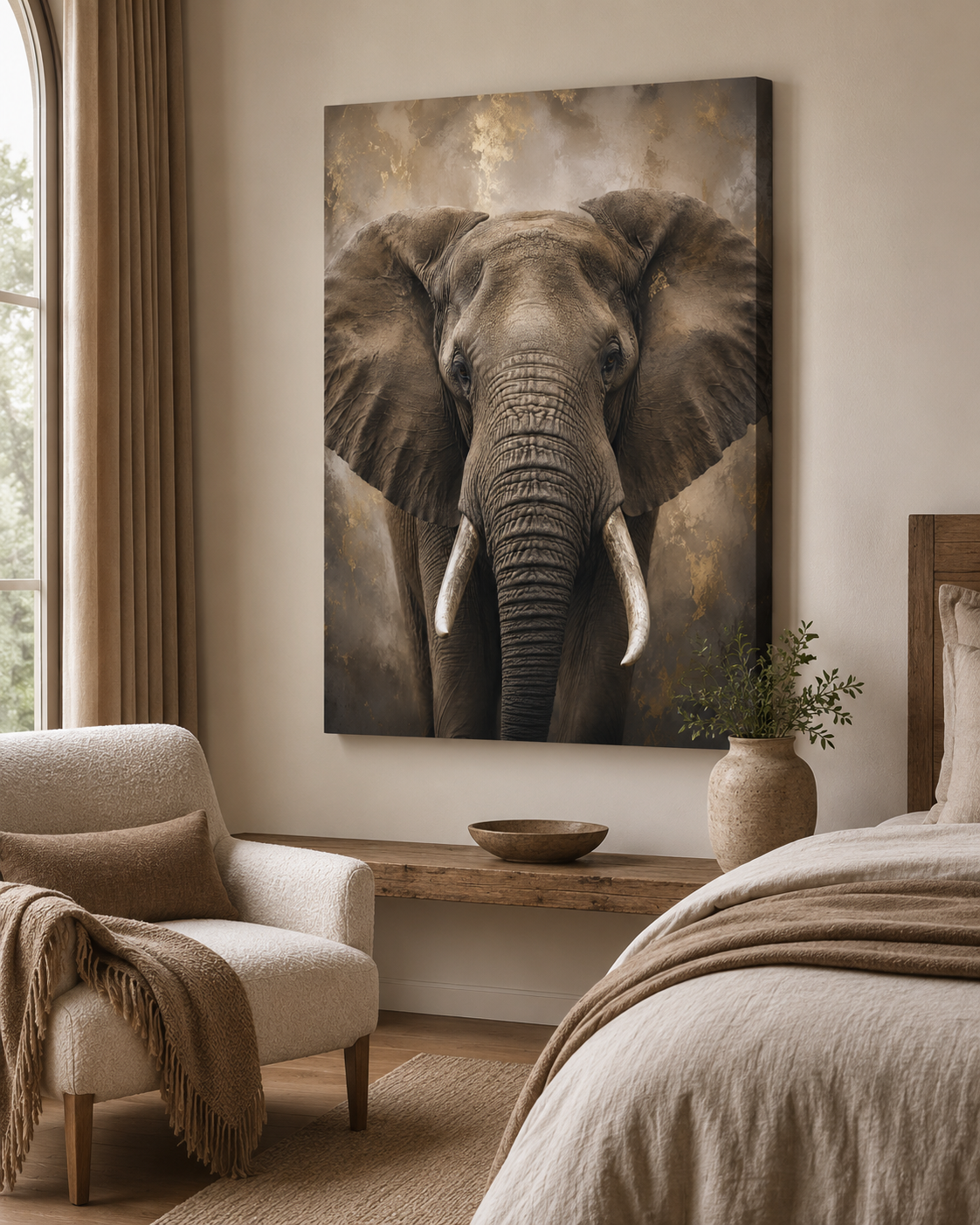 Majestic Presence – Elephant Portrait Canvas Wall Art