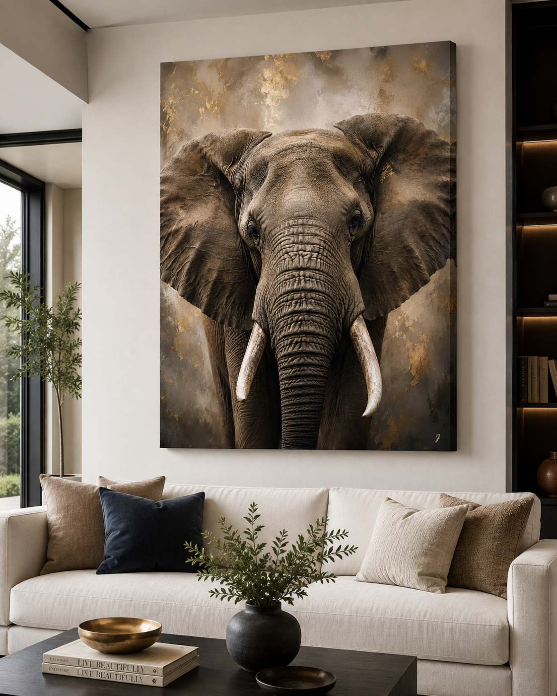 Majestic Presence – Elephant Portrait Canvas Wall Art