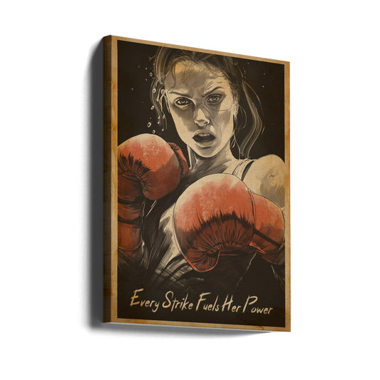 Every Strike Fuels Her Power by Fadil Roze — gallery-wrapped canvas angled view