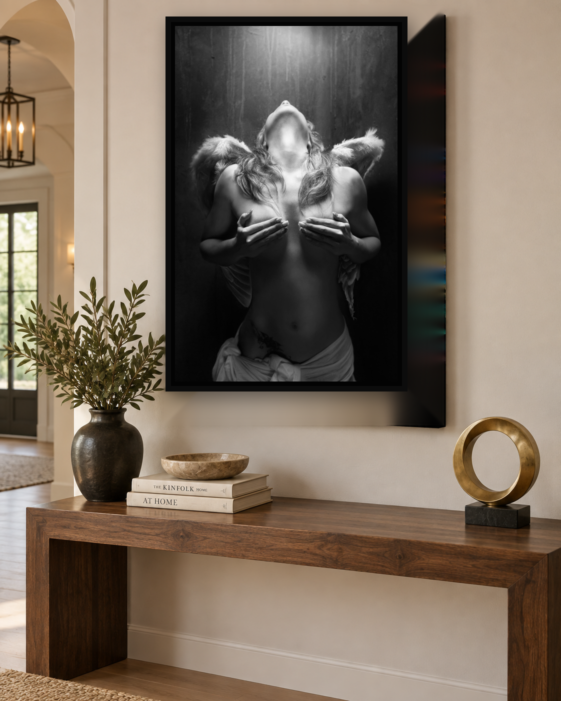 Fallen Angel | Fine Art Canvas Print | Black & White Figure Wall Art