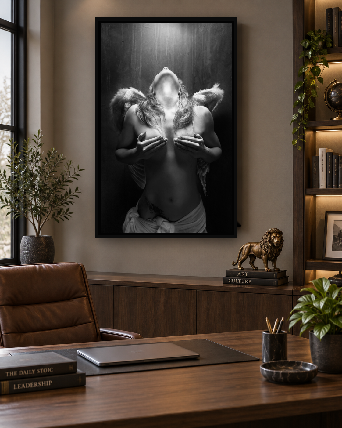 Fallen Angel | Fine Art Canvas Print | Black & White Figure Wall Art