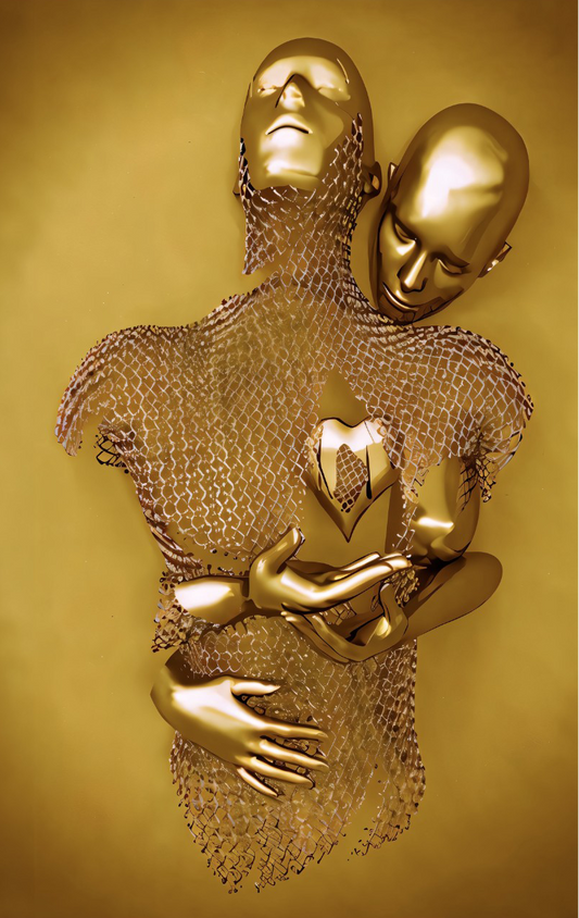 Franck Kuman "Prayer" & "Generosity" Sulptures Printed Wall Art on Varnished Canvas