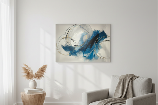 Golden Rings — canvas above a console
