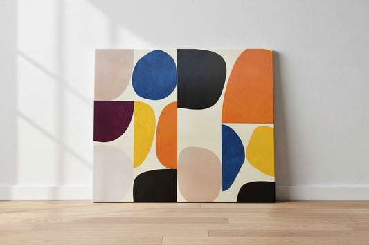 Colorblock Bauhaus Art 47in x 36in Ready to Hang