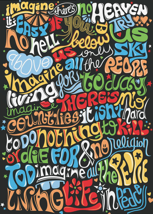 Imagine | Pop Art Typography Canvas Print — artwork front view