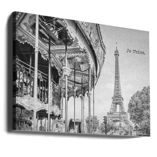 Je t’aime - Paris by Melanie Viola — gallery-wrapped canvas angled view