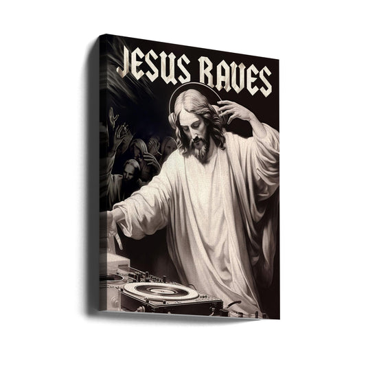 Jesus Raves by Dikhotomy — gallery-wrapped canvas angled view