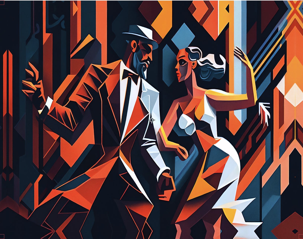 Last Dance | Canvas Print | Cubist Tango Figurative Wall Art — artwork front view