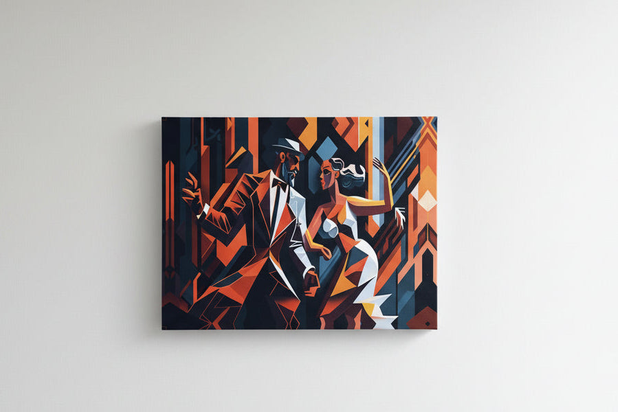 Last Dance | Canvas Print | Cubist Tango Figurative Wall Art — canvas on a wall