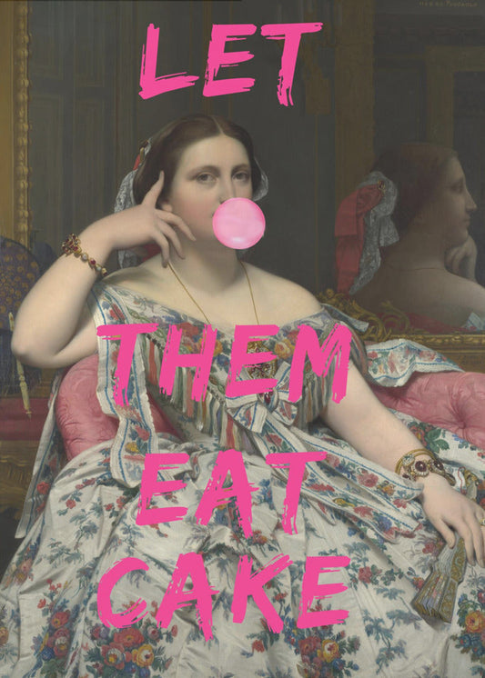 Let Them Eat Cake, Bubble Gum Vintage Portrait by The Art Concept — artwork front view