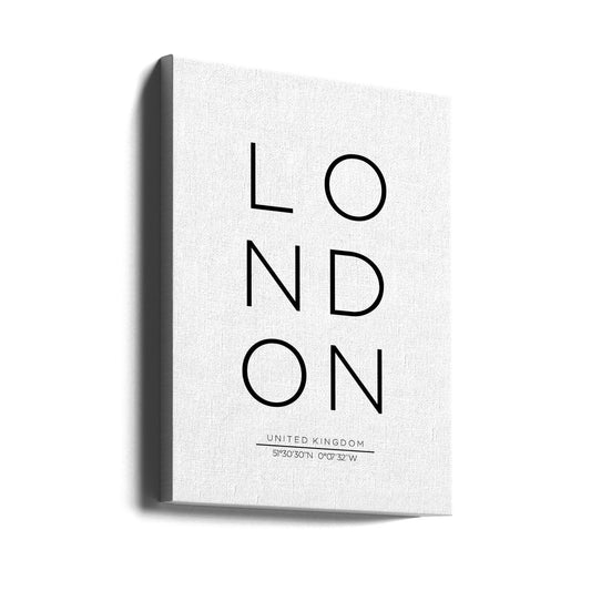 LONDON by THE MIUUS STUDIO — gallery-wrapped canvas angled view