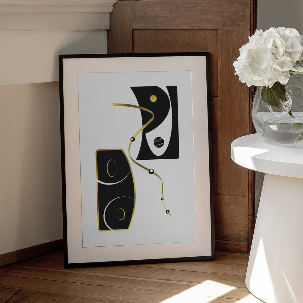 Wall art Black &amp; White Abstract No. 2 | gold