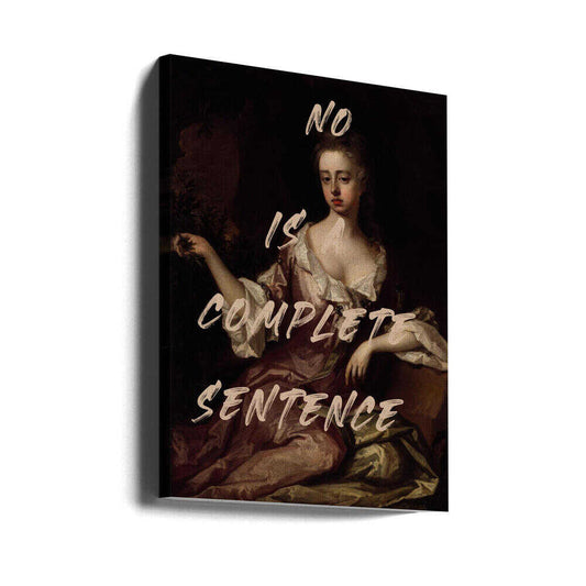 No Is Complete Sentence by The Art Concept — gallery-wrapped canvas angled view