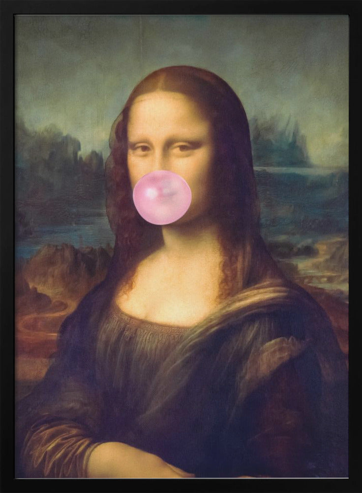 Wall art Mona Lisa Bubble Gum Canvas Print 36 " x 48 "