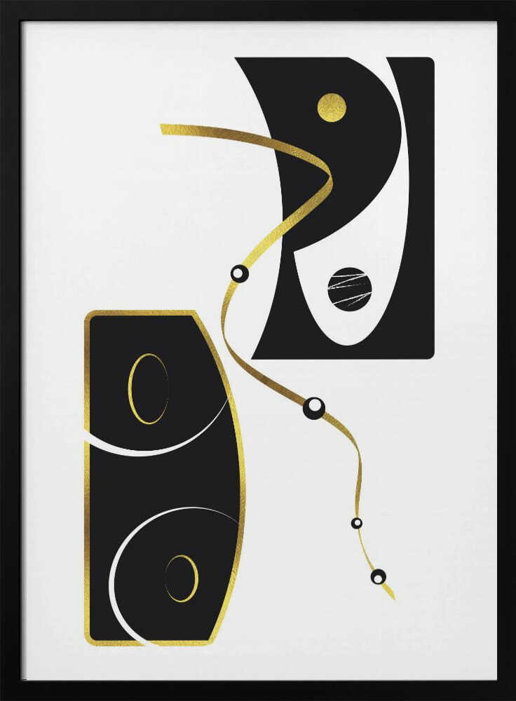 Wall art Black &amp; White Abstract No. 2 | gold