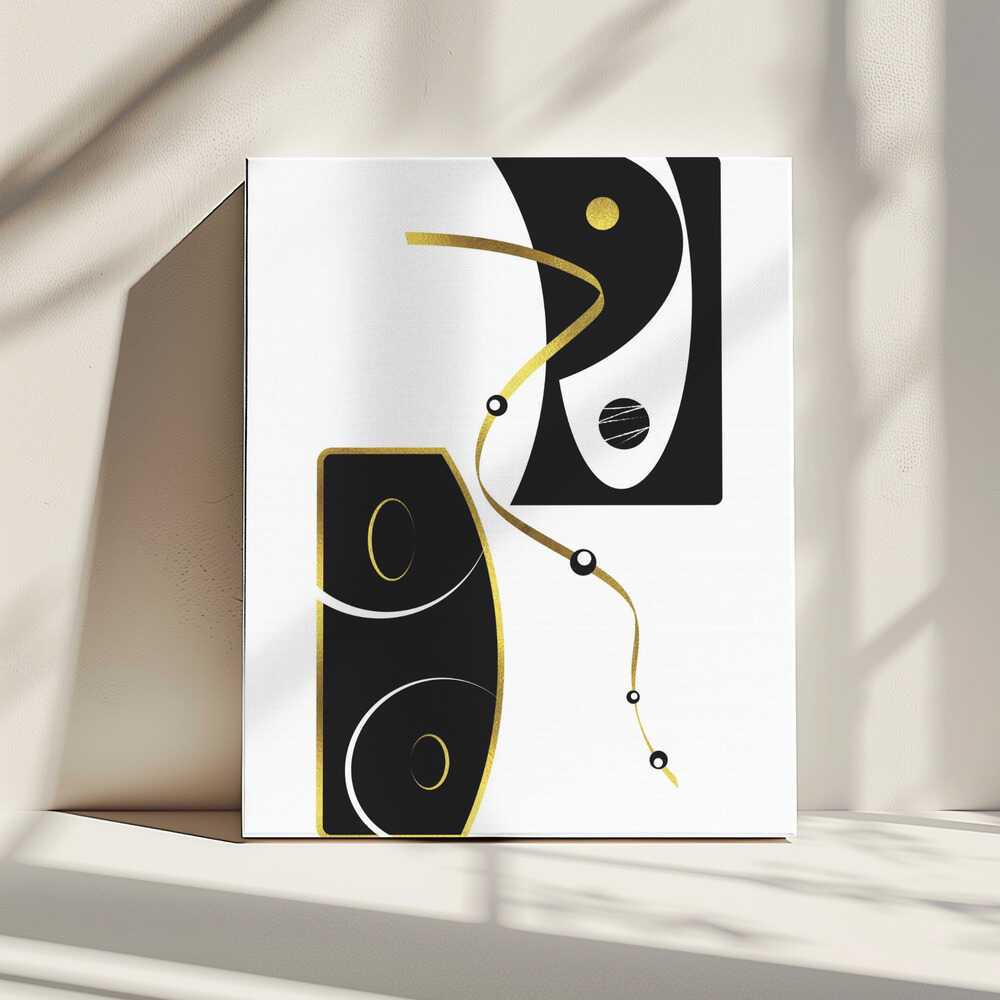 Wall art Black &amp; White Abstract No. 2 | gold