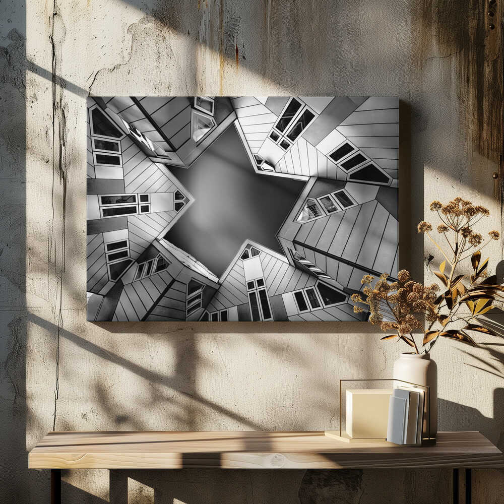 Wall art Cubic houses