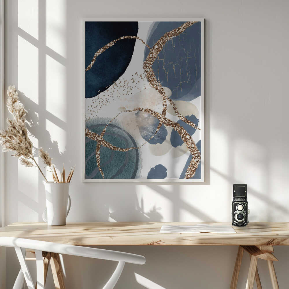 Wall art Denim Blue