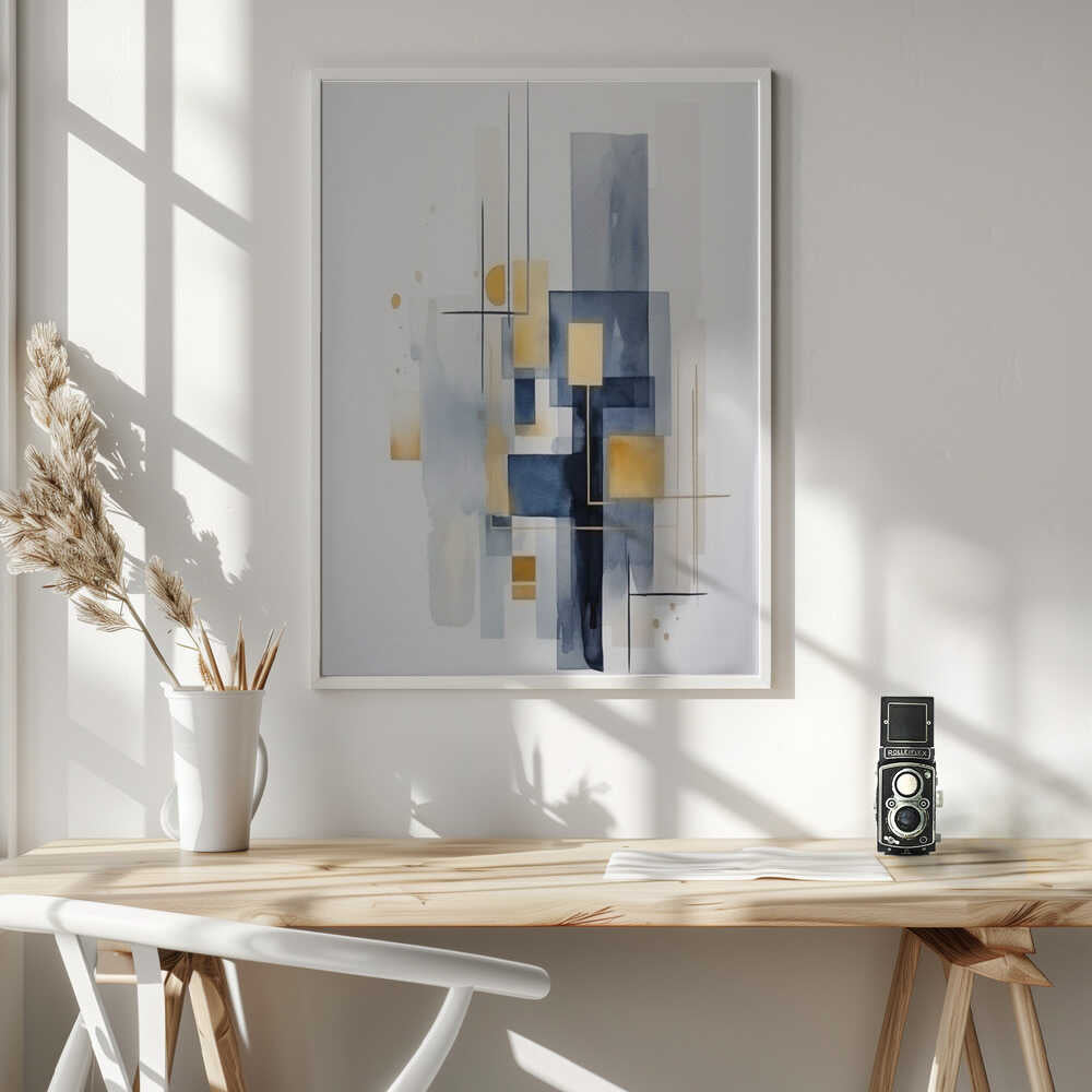 Wall art Blue Geometric 1