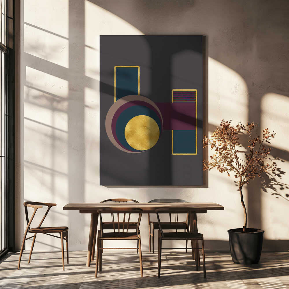 Wall art Squares and Circles 3 Grey Bg