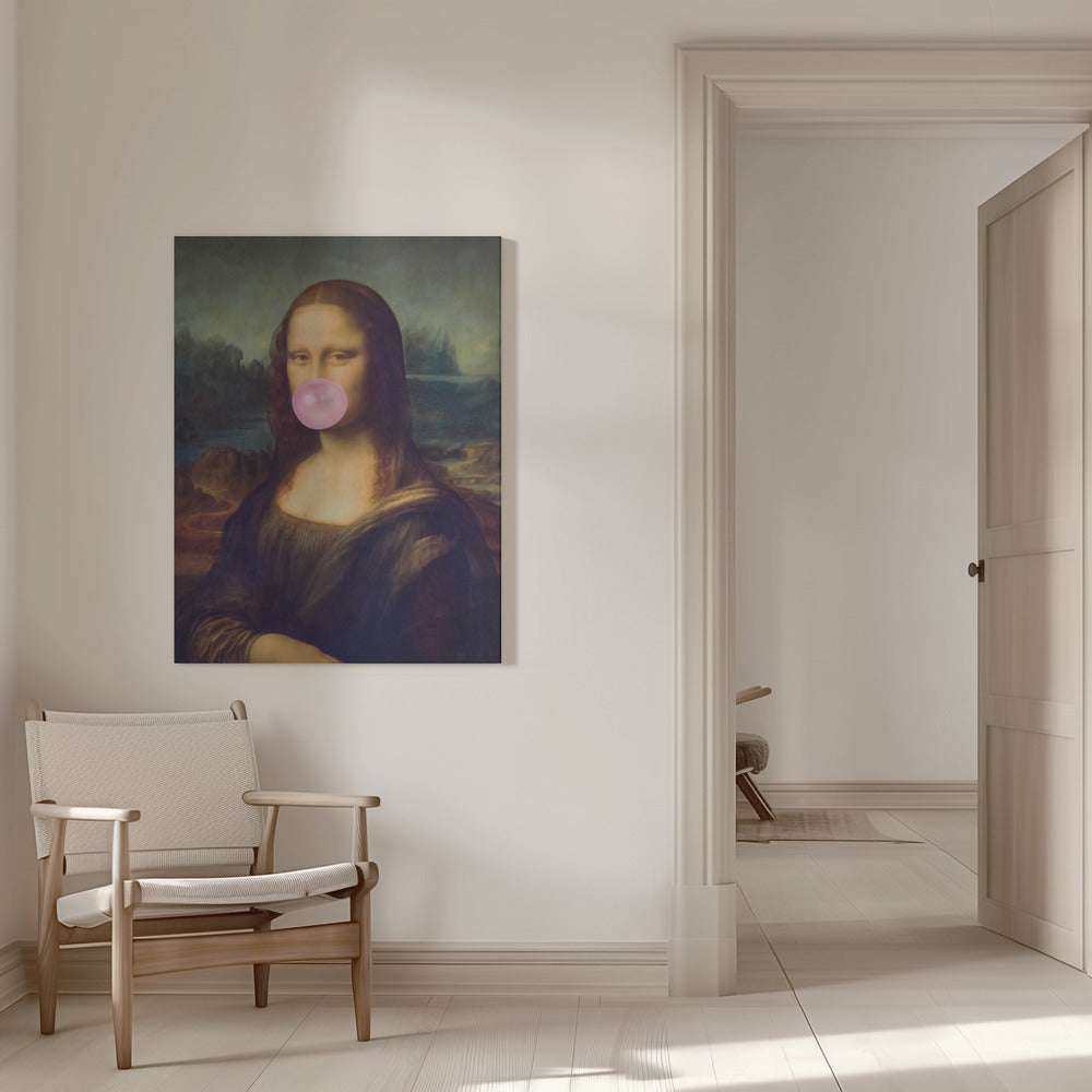 Wall art Mona Lisa Bubble Gum Canvas Print 36 " x 48 "